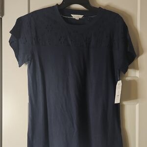 Time and Tru Black Short Sleeve T-Shirt